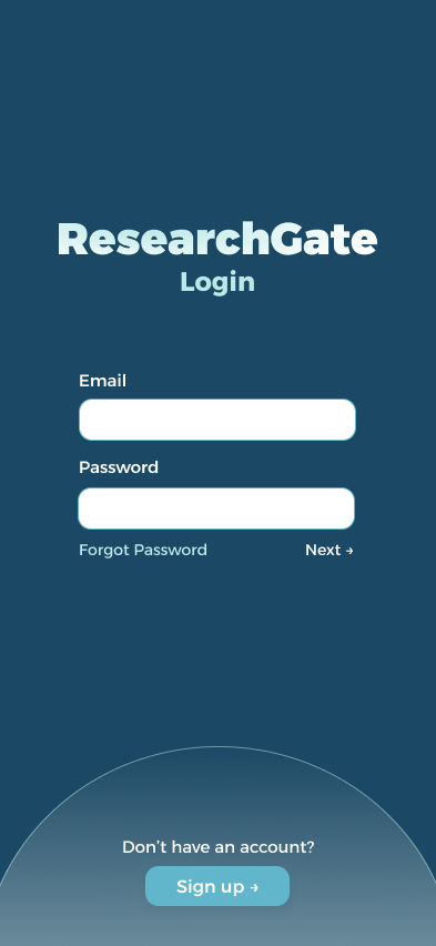 ResearchGate — Login screen