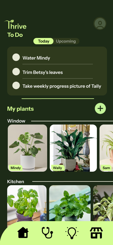 Thrive — Home screen