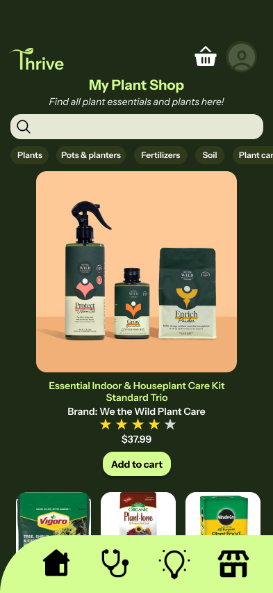 Thrive — Shop screen